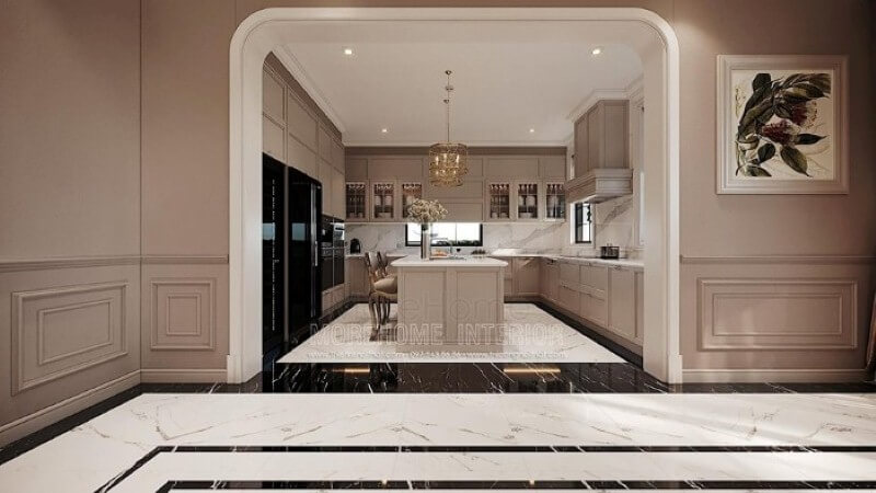 Tủ bếp chữ U phong cách đương đại đẹp cho biệt thự, nhà phố, chung cư cao cấp. Tủ bếp hiện đại, tủ bếp chữ u, tủ bếp chữ i, tủ bếp chữ l