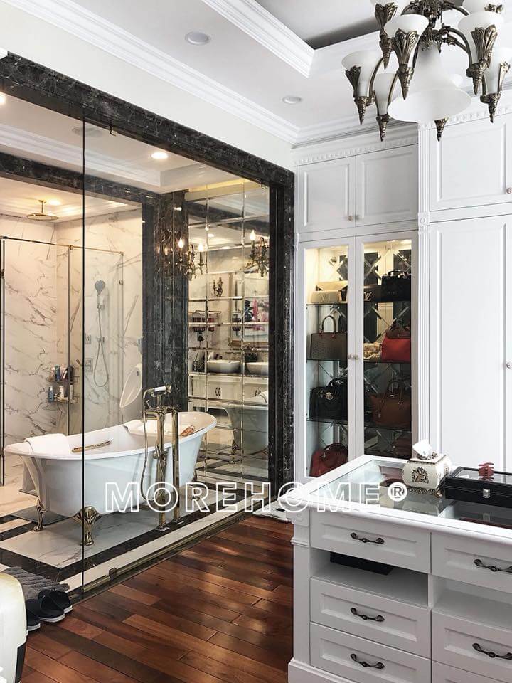 Hệ thống kệ tủ quần áo sang trọng của biệt thự khiến bất cứ ai cũng trầm trồ Mẫu nội thất biệt thự đẹp