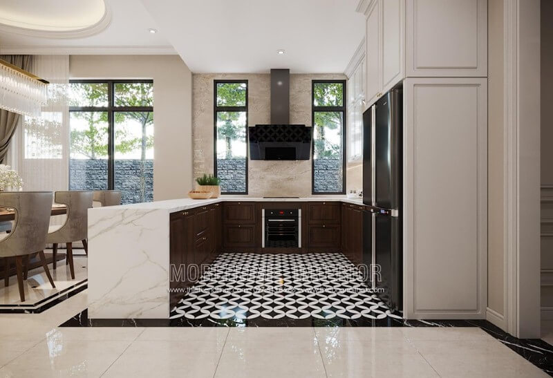 Tủ bếp chữ U đẹp, sang trọng cho phòng bếp. Tủ bếp hiện đại, tủ bếp chữ u, tủ bếp chữ i, tủ bếp chữ l