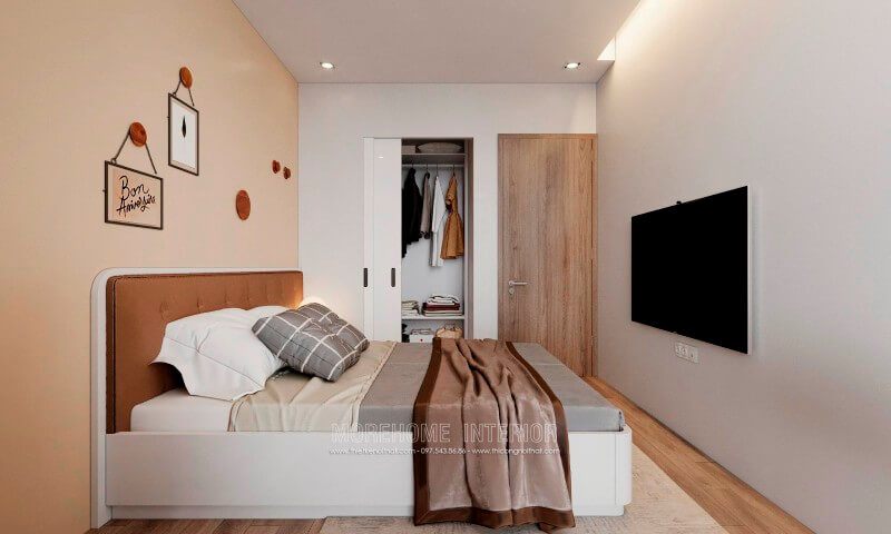 Với những không gian phòng ngủ nhỏ thì lựa chọn giường ngủ đẹp bọc da đầu giường sẽ là sự lựa chọn không tồi đâu nhé!