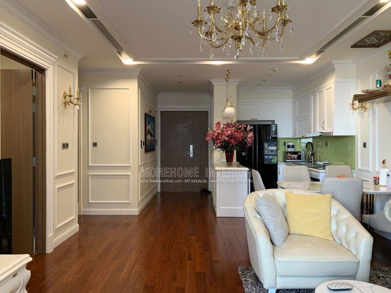 Thi công trọn gọi nội thất nhà chung cư phong cách tân cổ điển Vinhomes Nguyễn Chí Thanh quận Đống Đa, Hà Nội