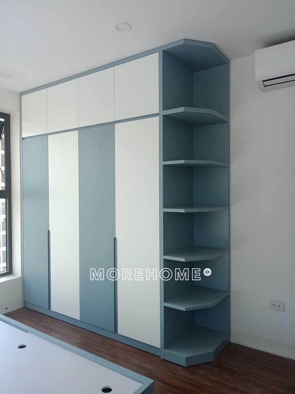 Thi công tủ quần áo gỗ công nghiệp hiện đại cho phòng ngủ trẻ em tại căn hộ chung cư An Bình city, Bắc Từ Liêm, Hà Nội
