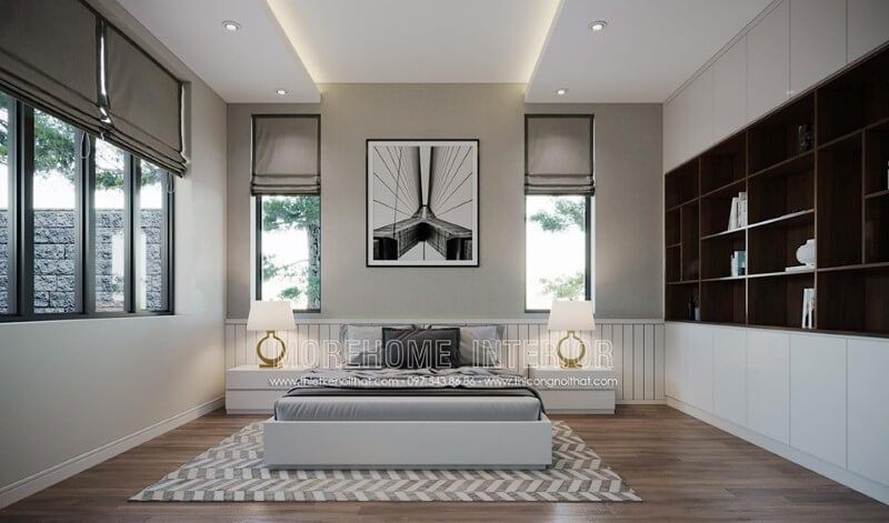 Trang trí nội thất phòng ngủ đẹp độc đáo với đèn trang trí phòng ngủ tinh tế.